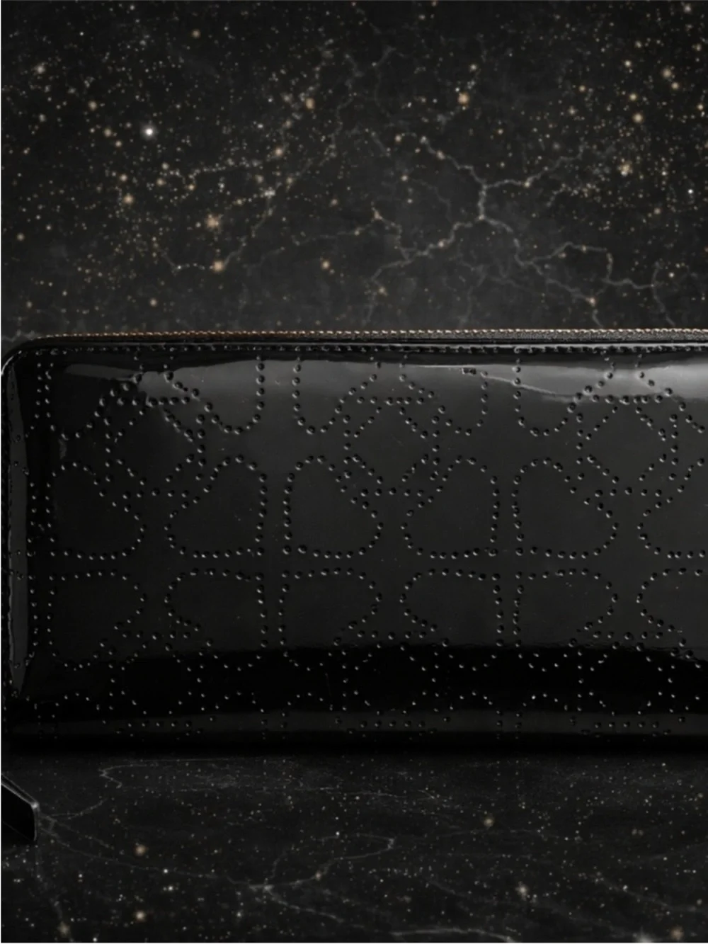 kate spade Black Patent Leather Clutch with Studded Pattern - Picture 2 of 5